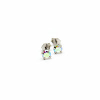 Iridescent stud earrings in 925 Sterling Silver image 2