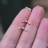 Dainty ear climber stud earrings in 925 Sterling Silver image 4