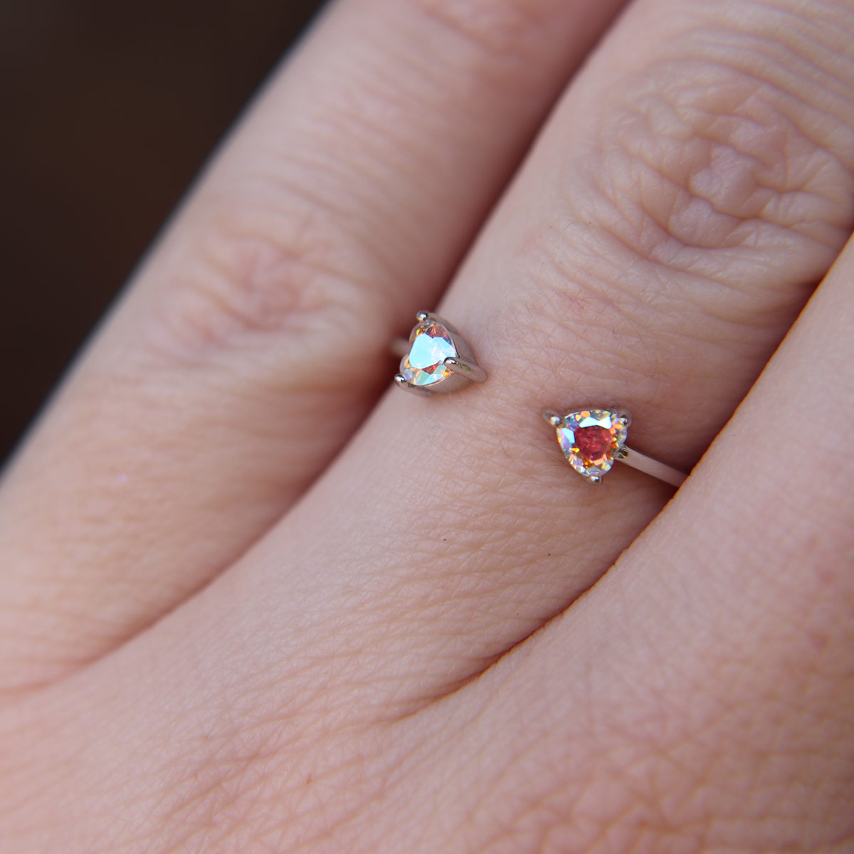 Iridescent Heart ring in 925 Sterling Silver image 1