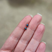 Dark Green Faux Fire Opal stud earrings in 925 Sterling Silver image 3