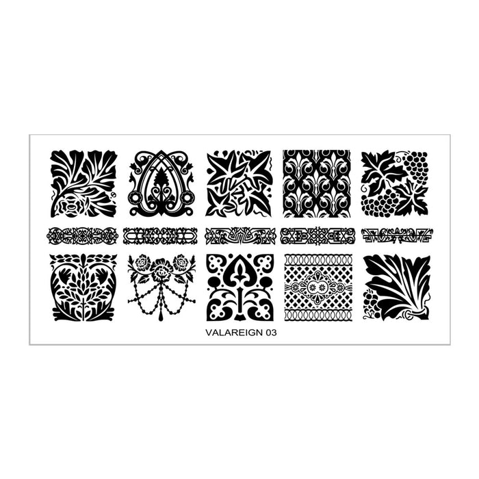 Valareign 03 Messy Mansion Nail Stamping Plate image 0