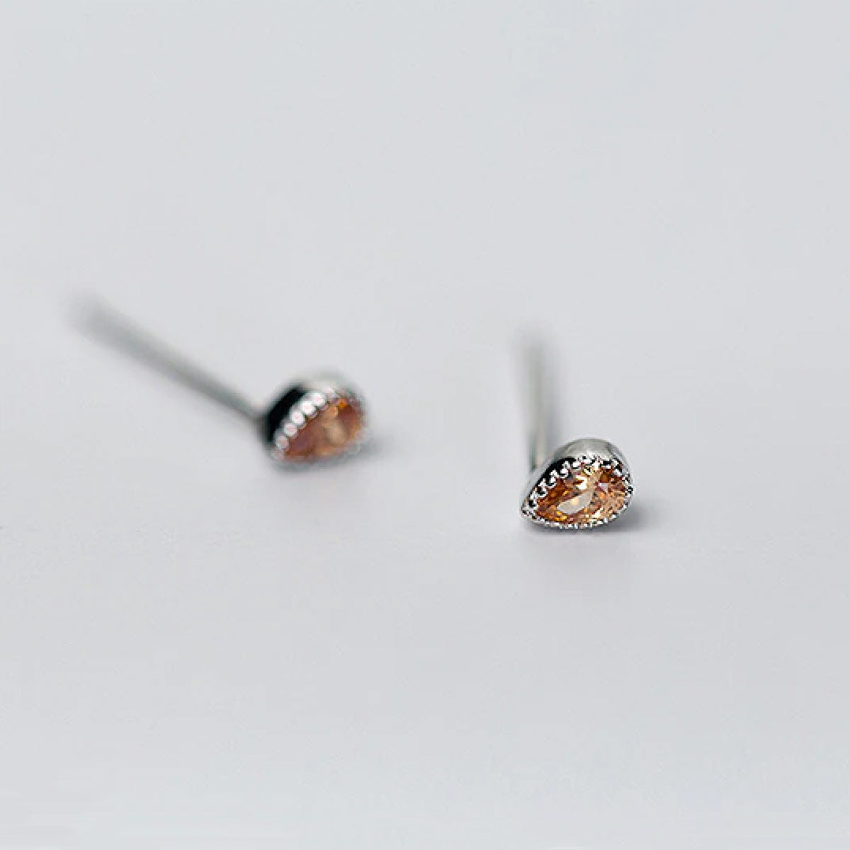 Teardrop stud earrings in 925 Sterling Silver image 1