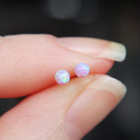 Pink Faux Fire Opal stud earrings in 925 Sterling Silver image 0