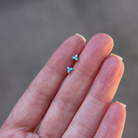 Tiny Turquoise stud earrings in 925 Sterling Silver image 2