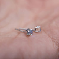 Faux Moonstone stud earrings in 925 Sterling Silver image 3