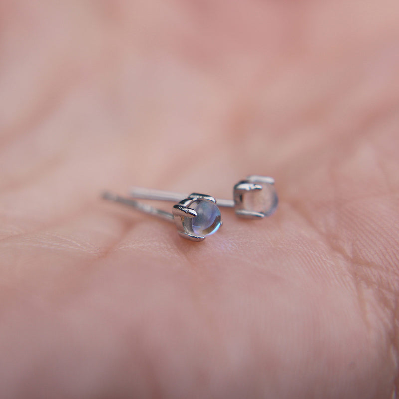 Faux Moonstone stud earrings in 925 Sterling Silver image 3