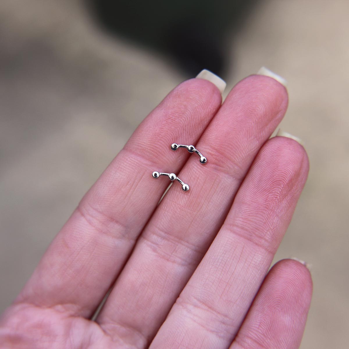 Dainty ear climber stud earrings in 925 Sterling Silver image 2