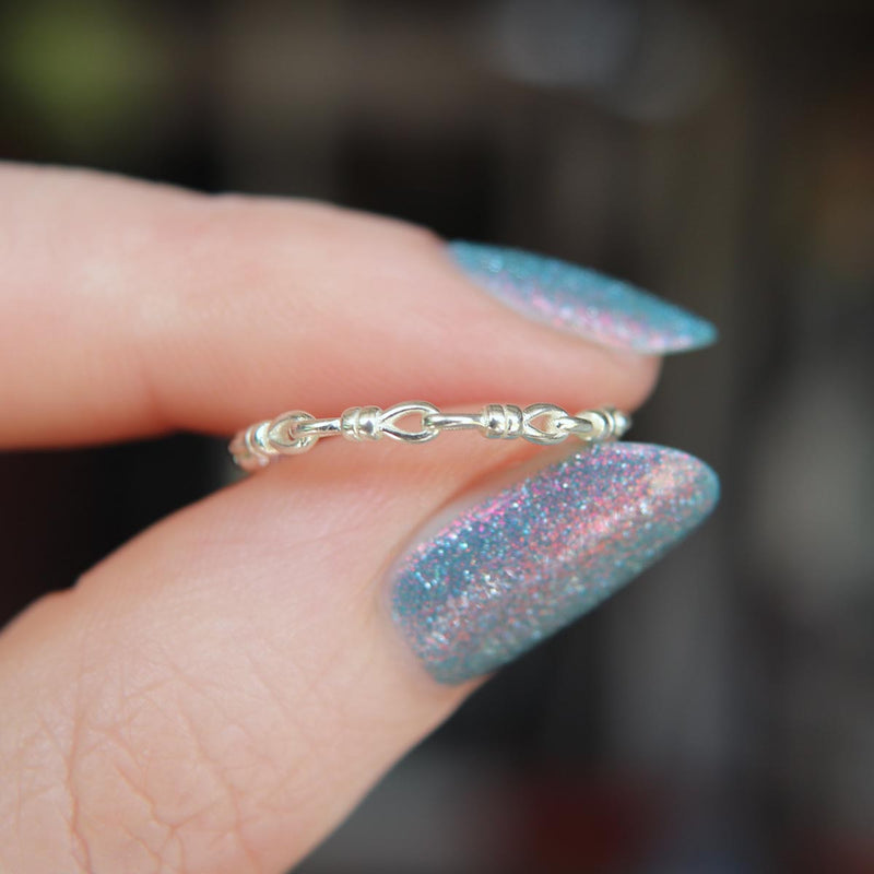 Adjustable chain link ring in 925 Sterling Silver image 3