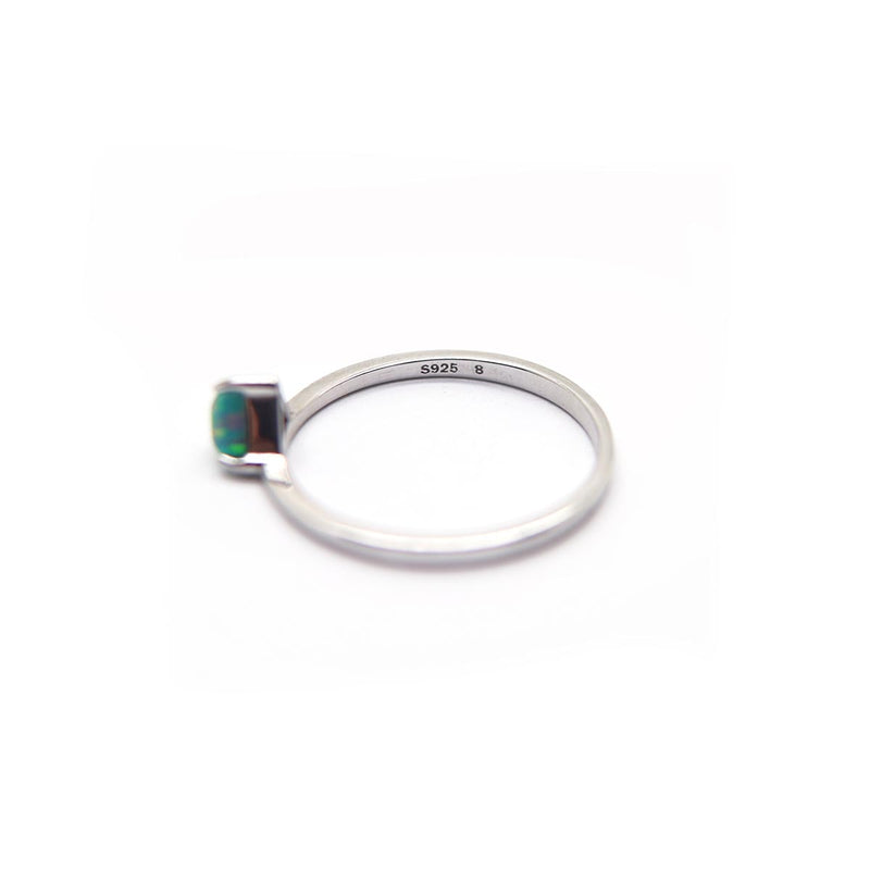 Green fire opal ring in 925 Sterling Silver - new size added image 4