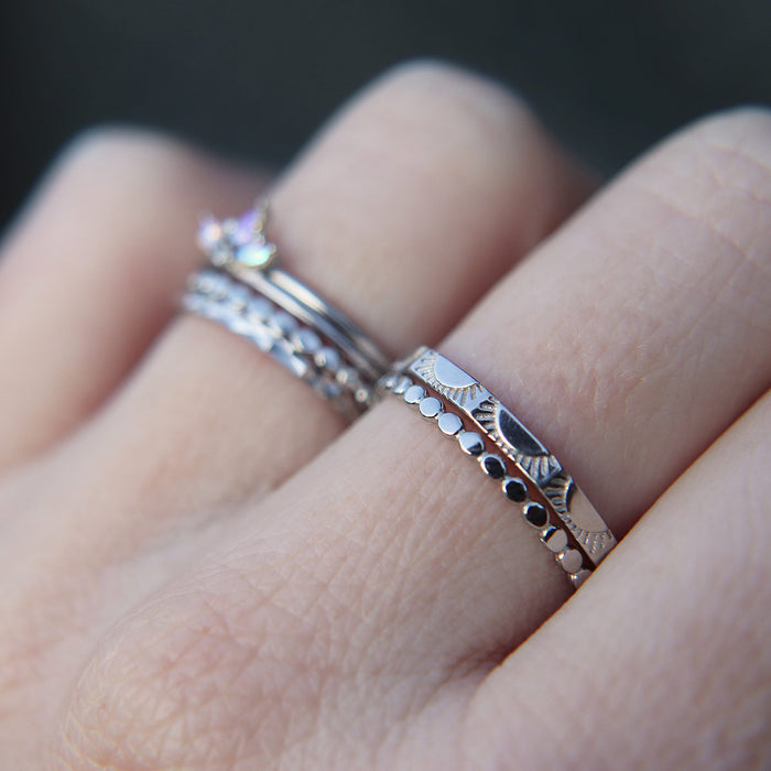 Delicate disc stack ring in 925 Sterling Silver image 1