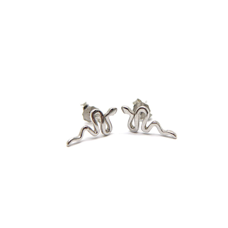 Snake stud earrings in 925 Sterling Silver image 1
