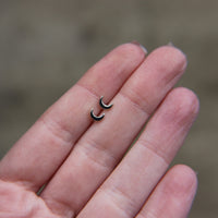 Minimalist crescent moon stud earrings in 925 Sterling Silver image 2