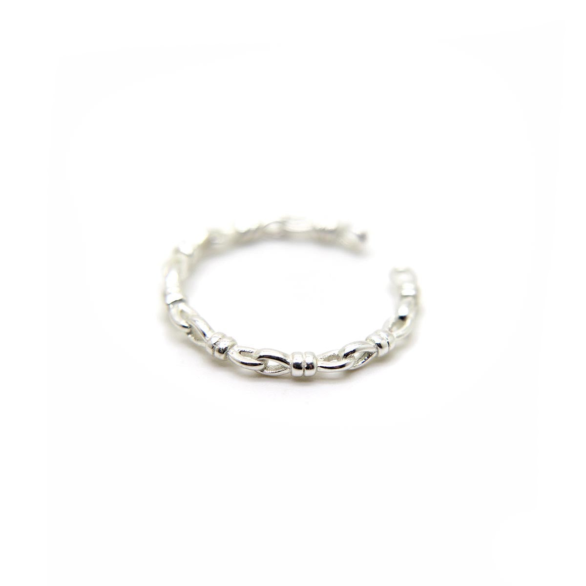 Adjustable chain link ring in 925 Sterling Silver image 2