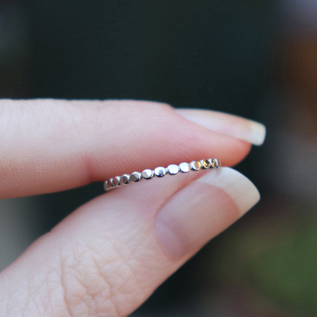 Delicate disc stack ring in 925 Sterling Silver image 3