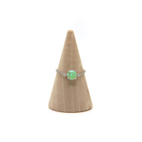 Green Fire Opal chain ring in 925 Sterling Silver image 3