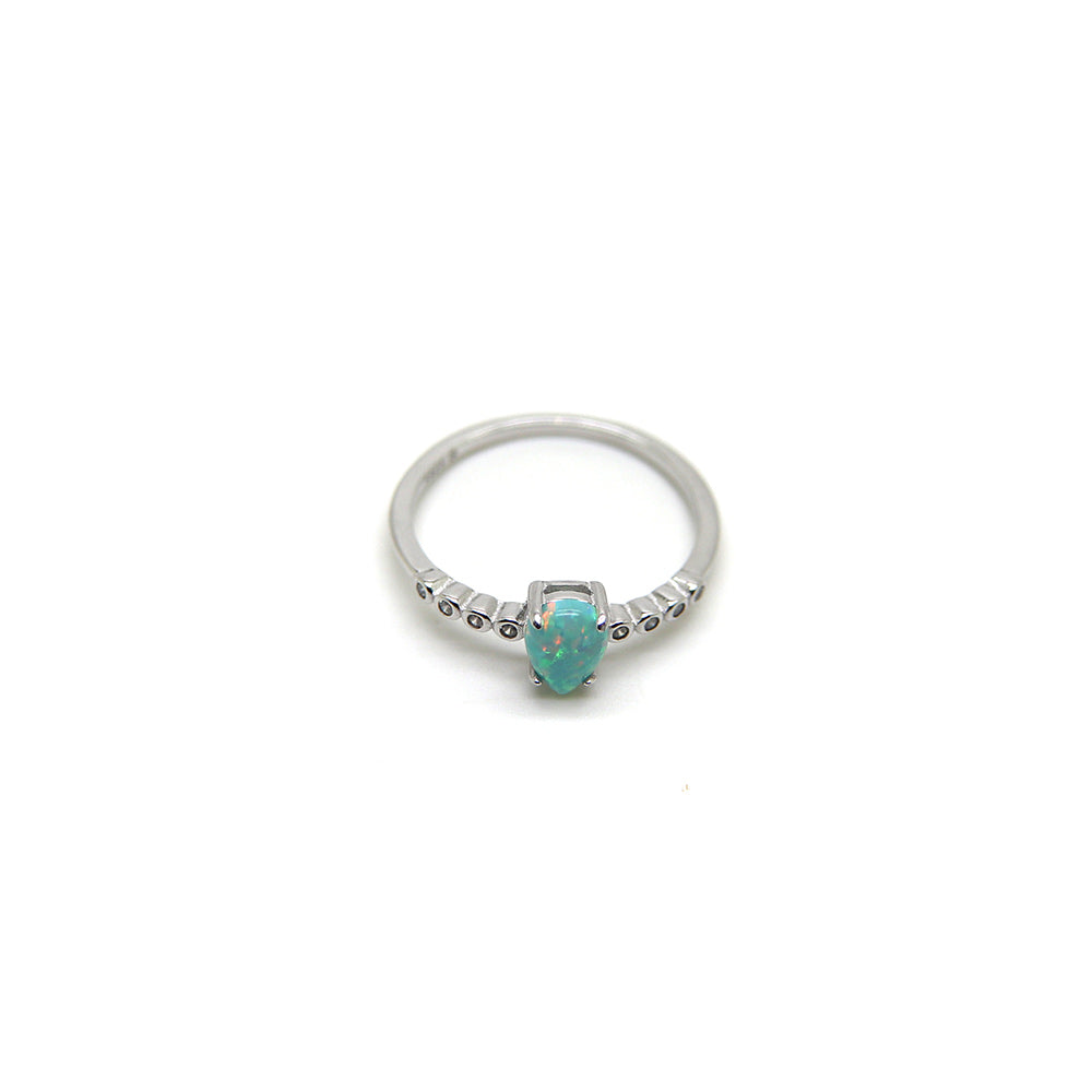 Turquoise Fire Opal ring in 925 Sterling Silver image 3