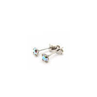 Iridescent stud earrings in 925 Sterling Silver image 1