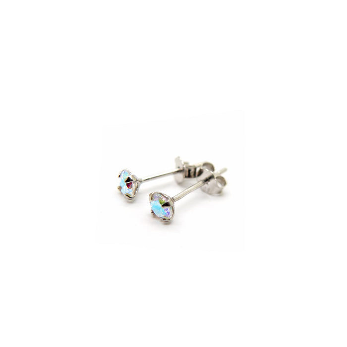 Iridescent stud earrings in 925 Sterling Silver image 1