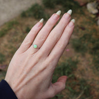 Green Fire Opal chain ring in 925 Sterling Silver image 2